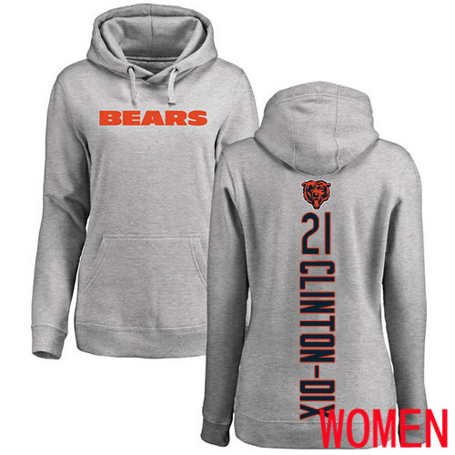 Chicago Bears Ash Women Ha Ha Clinton-Dix Backer NFL Football #21 Pullover Hoodie Sweatshirts->nfl t-shirts->Sports Accessory